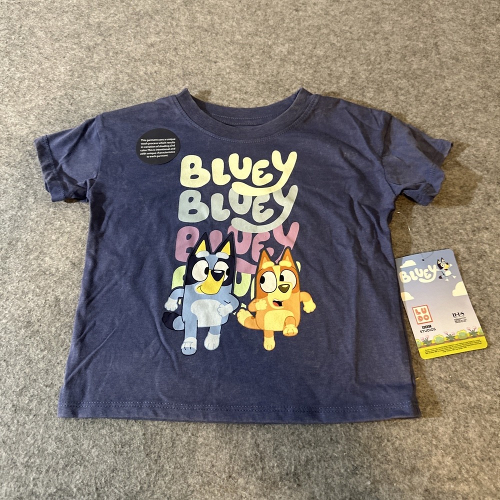 Bluey & Bingo Toddler T-Shirt Size 2T NWT Short Sleeve Graphic Tee Kids Unisex